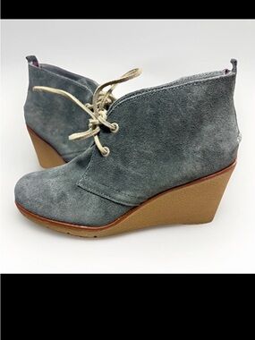 Sperry Boots Womens 7 M Harlow Chukka Gray Suede Leather Wedge Ankle 9103029